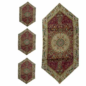 ست 4 تکه رومیزی ترمه طرح افشار مدل ابریشم کد b1004