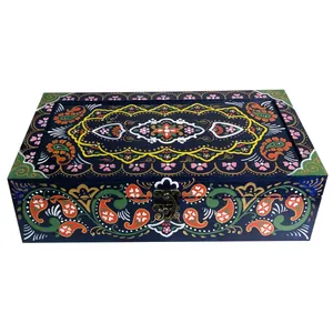 جعبه چای کیسه ای مدل گل و ترمه کاشان کد TB-T400-30-15-7