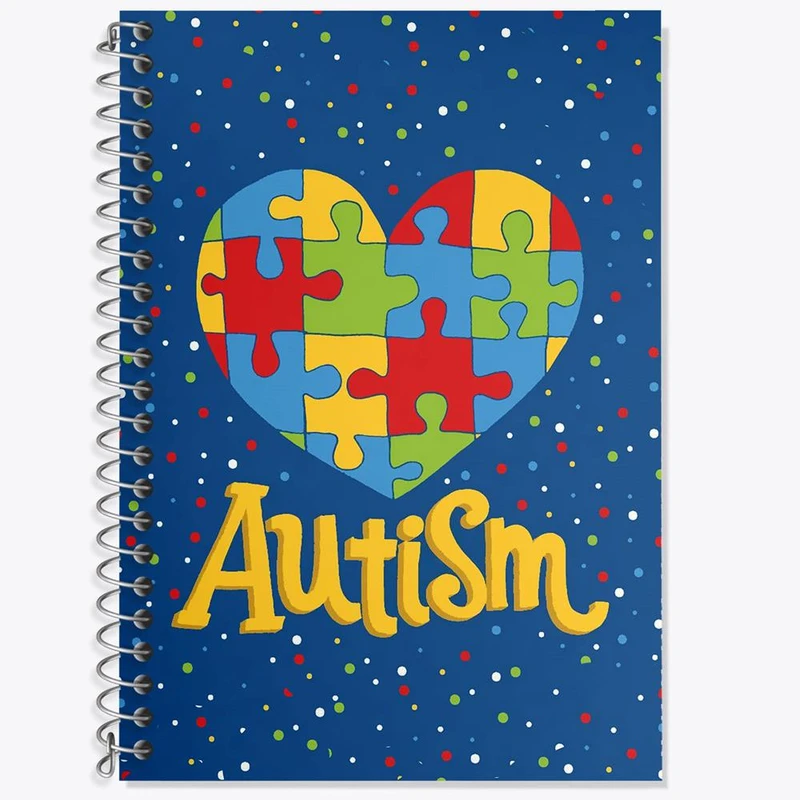 دفتر زبان 50 برگ خندالو مدل سه خط طرح اتیسم Autism کد 26747