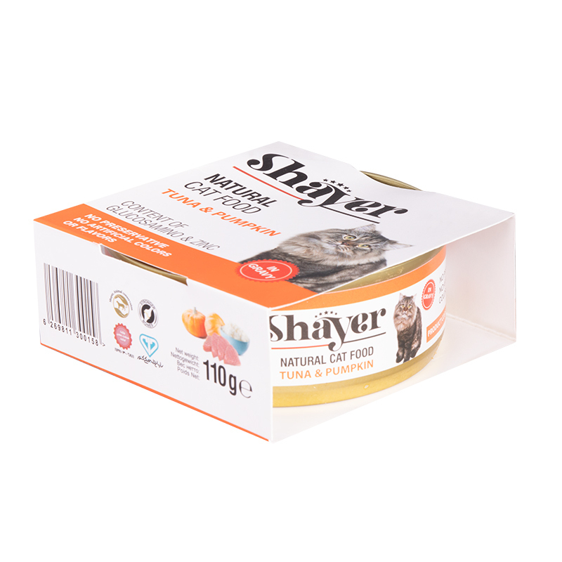 کنسرو گربه شایر مدل ماهی و کدو حلوایی وزن 110 گرم بسته 3 عددی