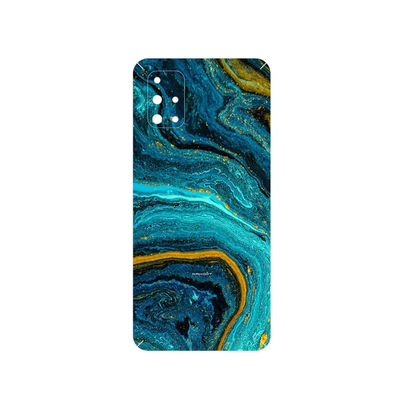 برچسب پوششی ماهوت مدل Turquoise marblewith golden streaks مناسب برای گوشی موبایل سامسونگ Galaxy M31S