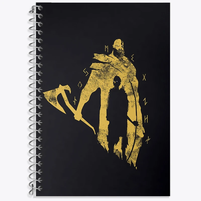 دفتر زبان 50 برگ خندالو مدل سه خط طرح بازی گاد آف وار (God Of War) کد F132