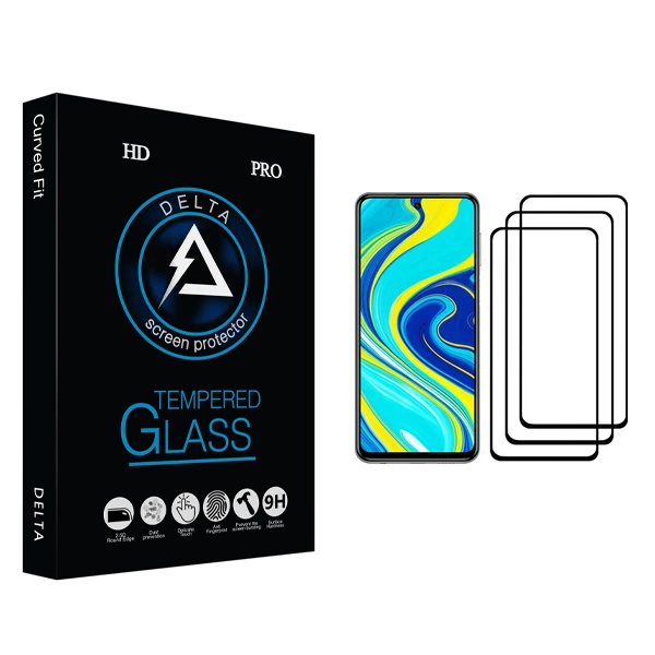 محافظ صفحه نمایش دلتا مدل HD مناسب برای گوشی موبایل شیائومی Redmi Note 9S بسته سه عددی
