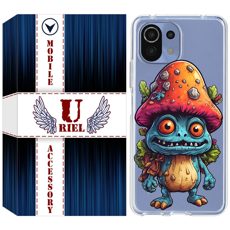 کاور یوریل مدل Clear کد 47 طرح قارچ مناسب برای گوشی موبایل شیائومی Mi 11 Lite / 11 Lite 5G NE