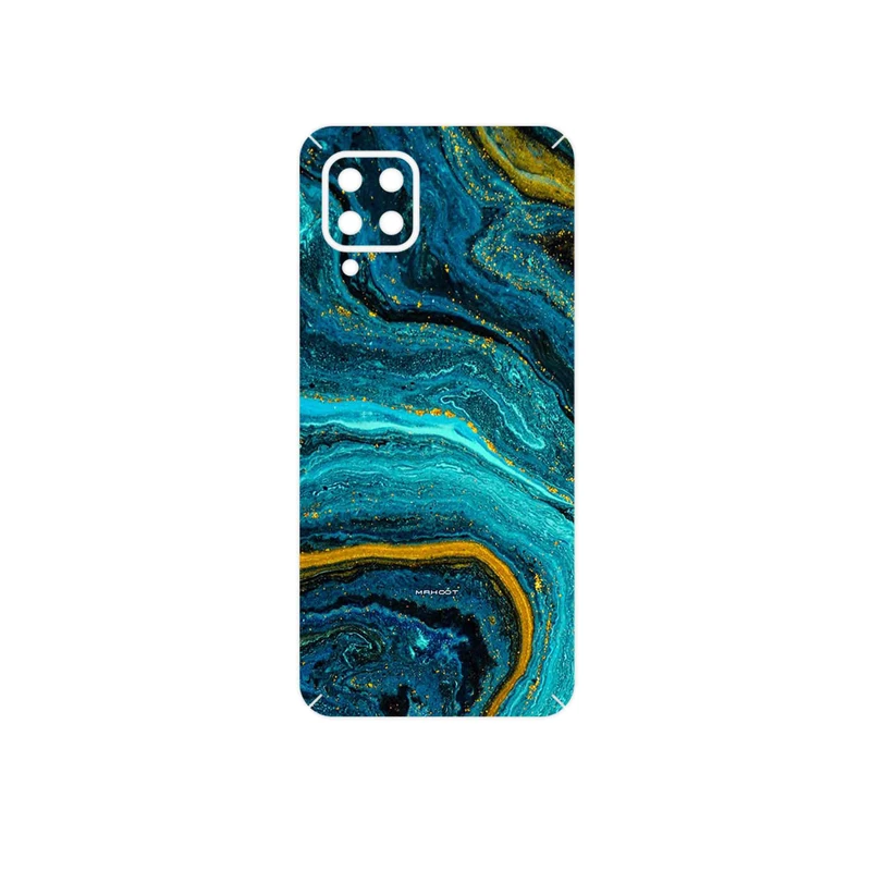 برچسب پوششی ماهوت مدل Turquoise marblewith golden streaks مناسب برای گوشی موبایل سامسونگ Galaxy F22