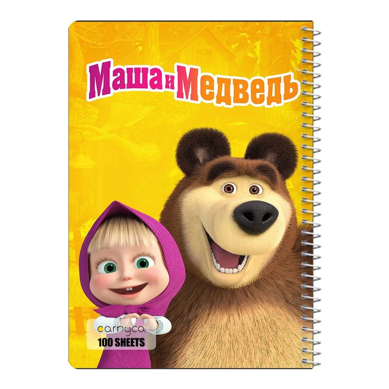 دفتر مشق 100 برگ سیمی کارنیکا طرح ماشا و خرس Masha and the Bear کد 72716
