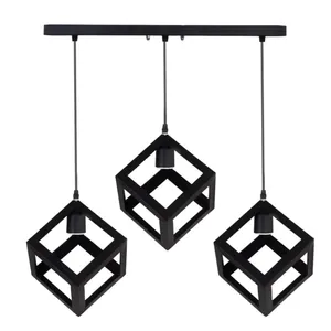 لوستر سه شعله مدل مکعبی خطی