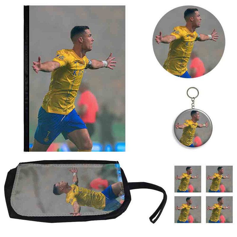 بسته لوازم تحریر مدل طرح کریستیانو رونالدو در النصر مدل Cristiano Ronaldo کد 05 بسته 8 عددي