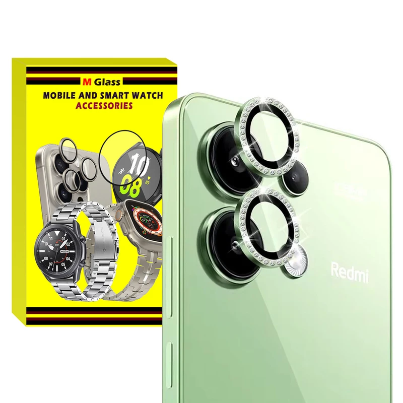 محافظ لنز دوربین رینگی ام‌گلس مدل Diamond Protector مناسب برای گوشی موبایل شیائومی Redmi Note 13 4G