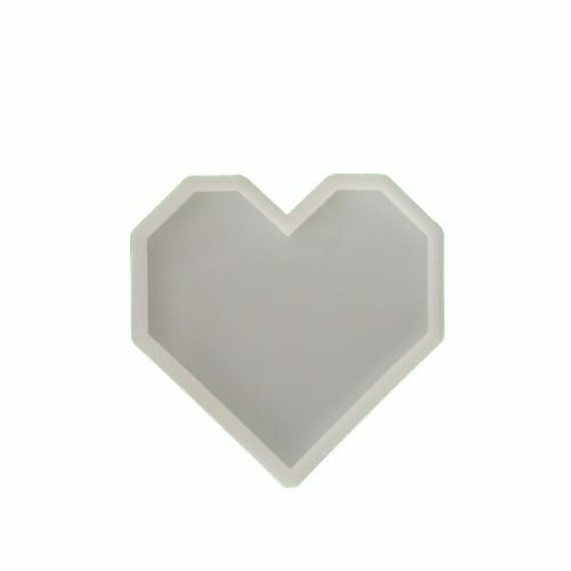 قالب رزین مدل زیرلیوانی طرح قلب چندوجهی