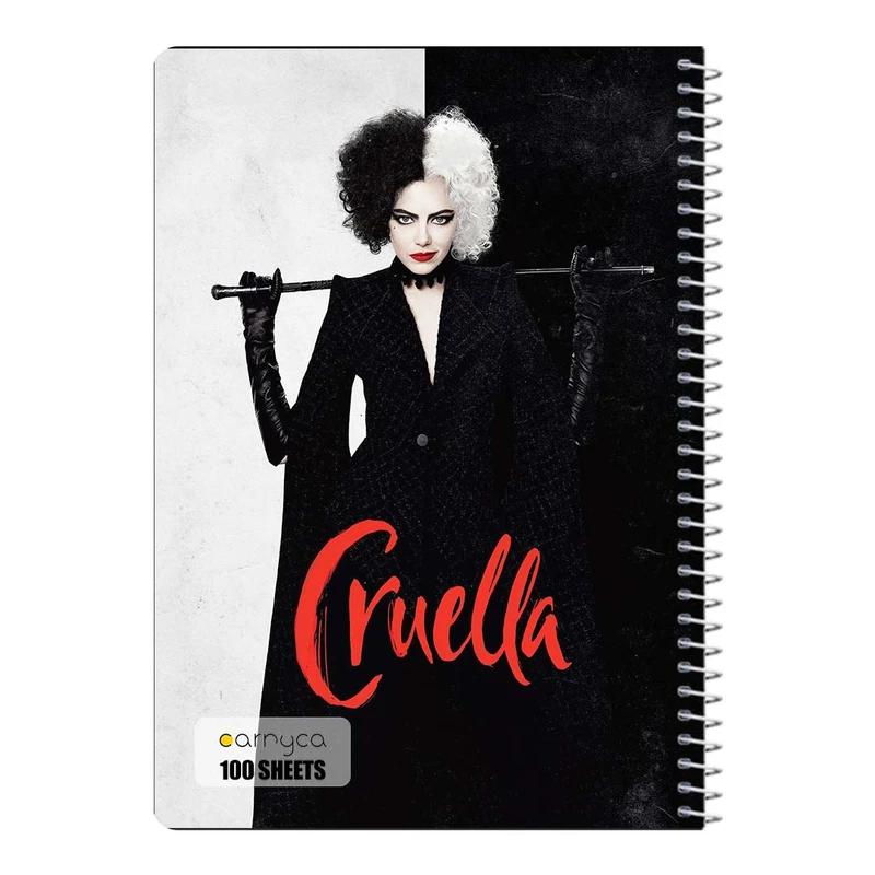 دفتر مشق 100 برگ سیمی کارنیکا طرح کروئلا Cruella کد 31425
