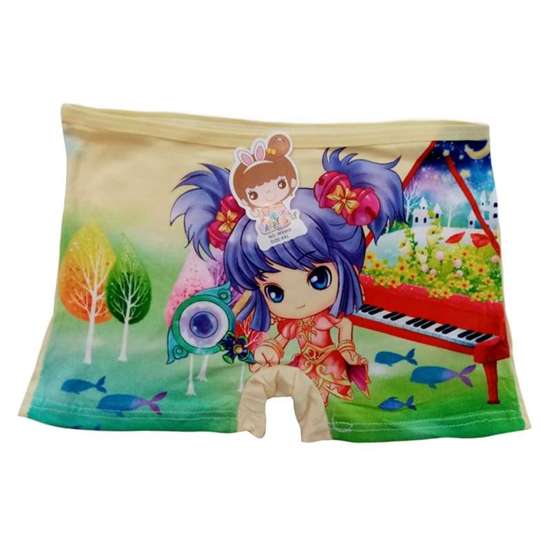 شورت دخترانه مدل پیانو رنگ زرد