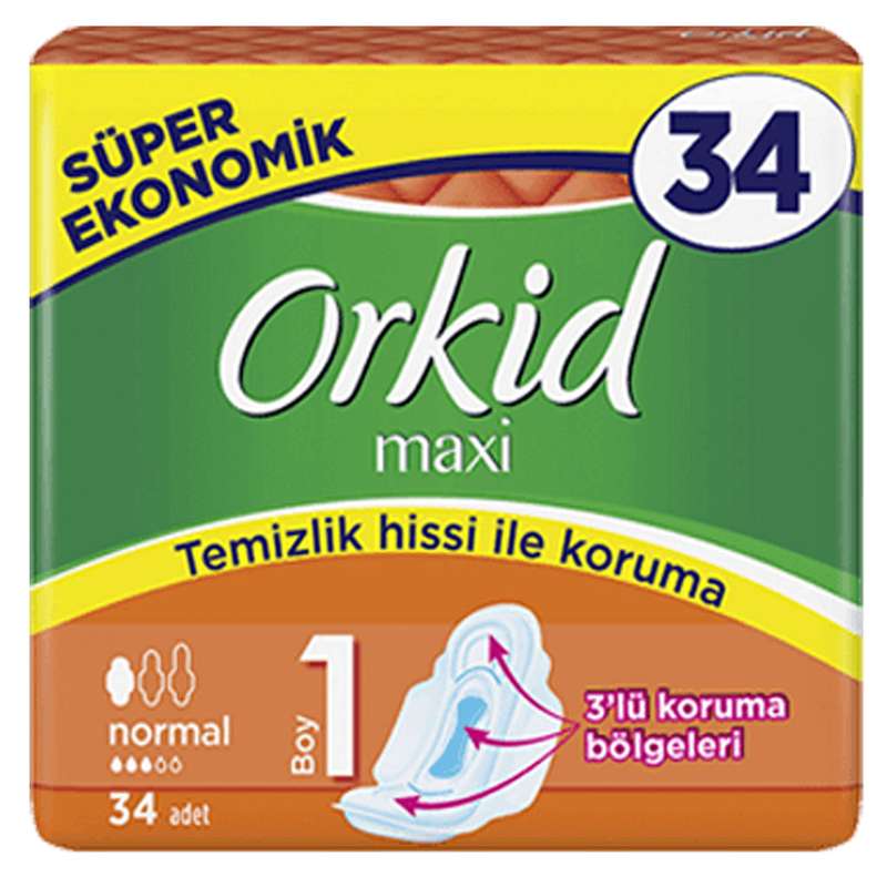 نوار بهداشتی اورکید مدل maxi بسته 34 عددی