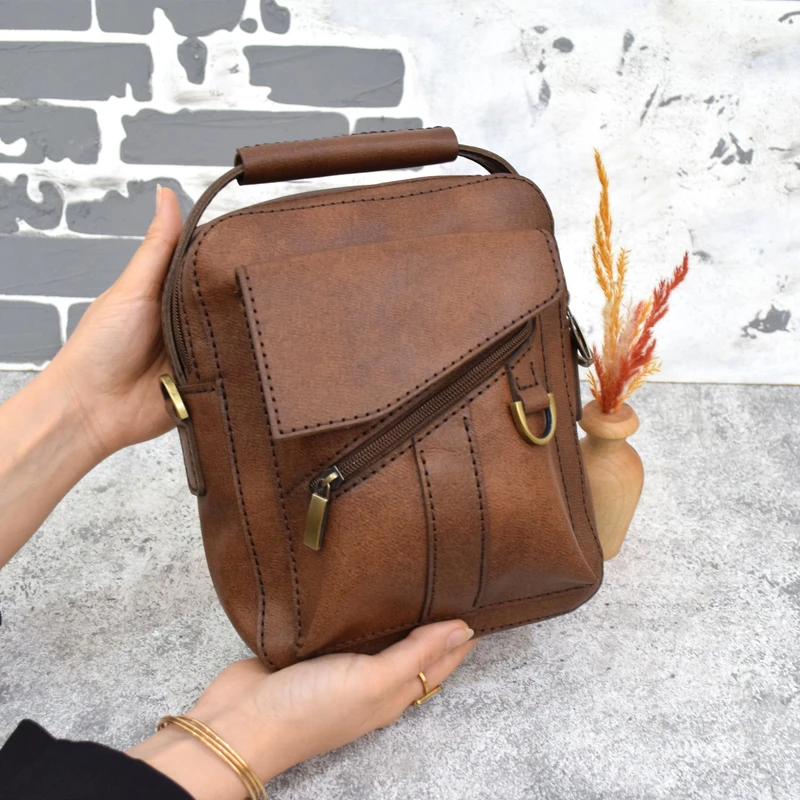 عکس شماره 2 : کیف دوشی چرمی مدل آنتیک