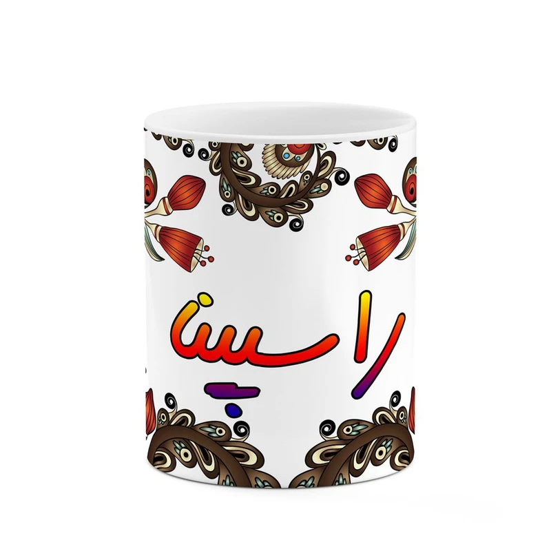 ماگ کاکتی مدل اسم راسپینا طرح سنتی گل و بته کد mgh45146