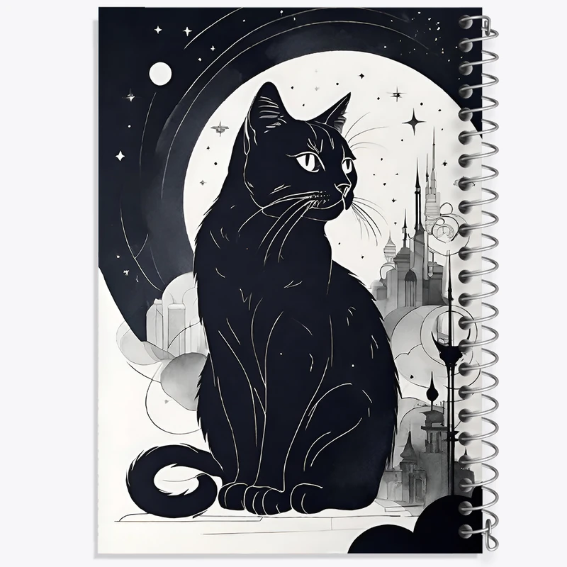 دفتر مشق 50 برگ خندالو طرح گربه سیاه کد N4467