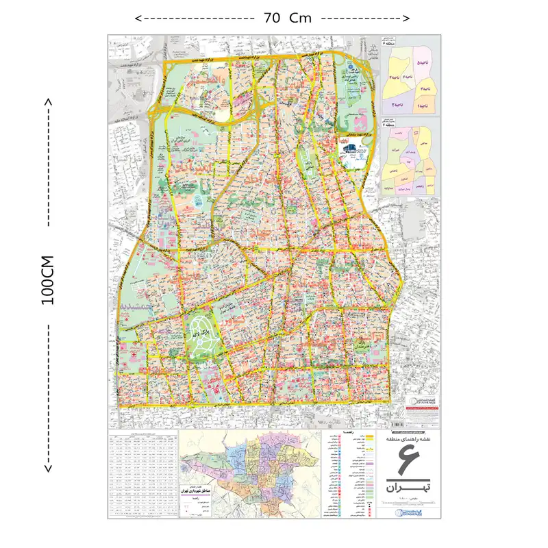 نقشه انتشارات گیتاشناسی نوین مدل راهنمای منطقه6تهران کد L1306