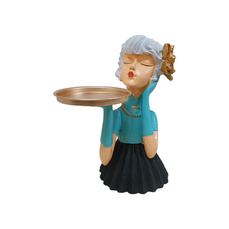 مجسمه مدل دختر سینی به دست