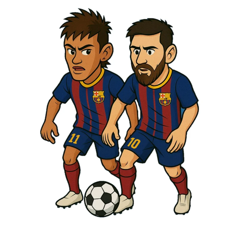 استیکر پارچه و لباس پاد آفرین مدل کارتونی فوتبالی لیونل مسی نیمار بامزه جذاب کد 1903