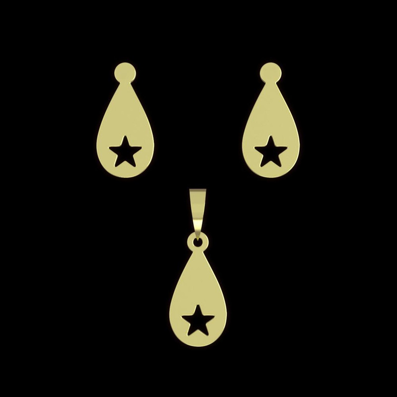 نیم ست طلا 18 عیار زنانه مدوپد مدل ستاره کد NA11624