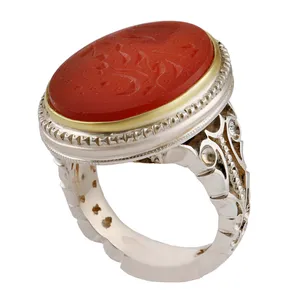 انگشتر نقره مردانه بازرگانی میلادی رکاب دست ساز استاد غفار کد AM_2801