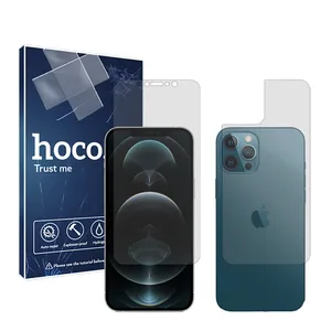 Hoco HyGEL model transparent screen protector suitable for Apple iPhone 12 Pro Max mobile phone along with the back of the phone