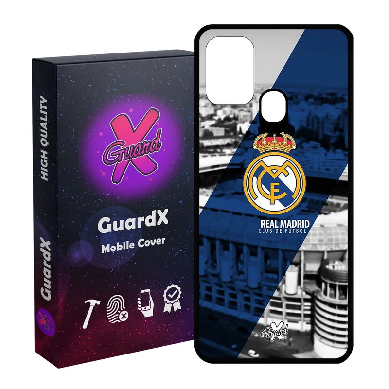 کاور گارد ایکس طرح Real Madrid مدل Glass10054 مناسب برای گوشی موبایل سامسونگ Galaxy M31 / M31 Prime / F41