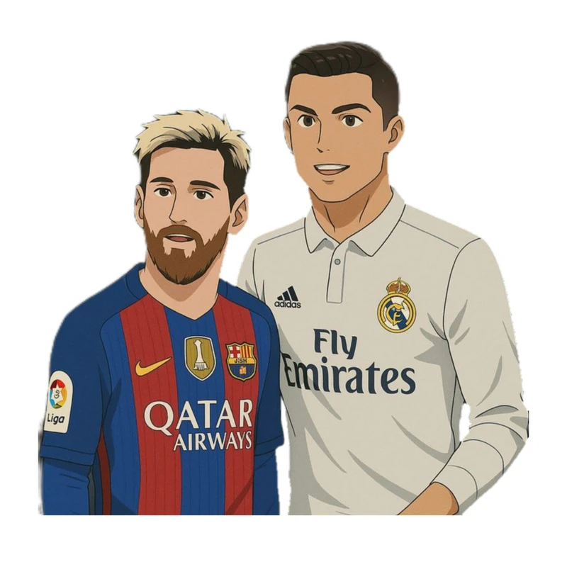 استیکر پارچه و لباس پاد آفرین مدل کارتونی لیونل مسی کریستیانو رونالدو جذاب کد 1906