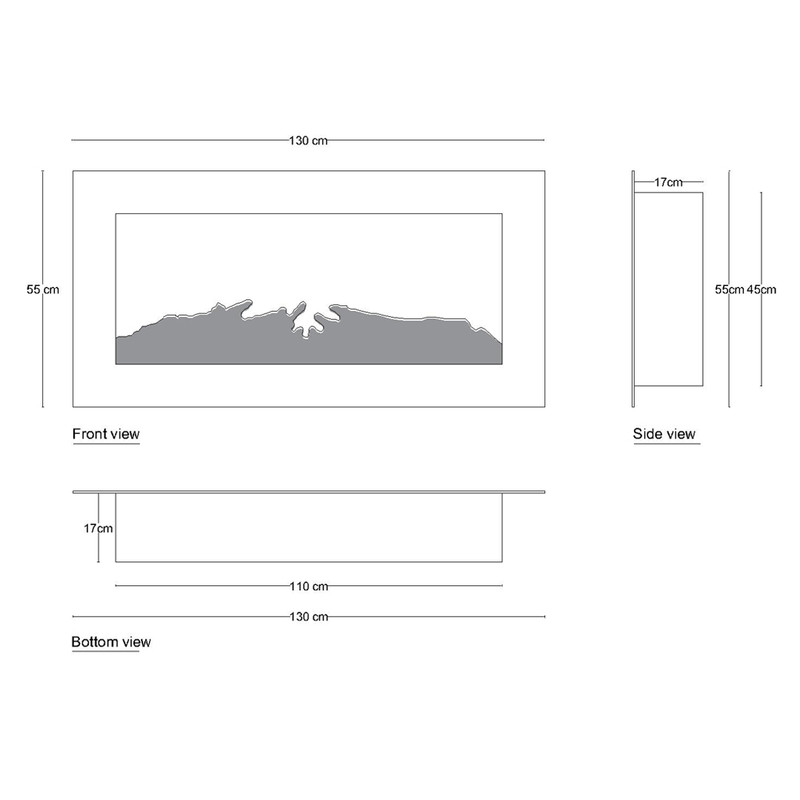 شومینه برقی اود آلوو مدل هیتر جلو تک رنگ130