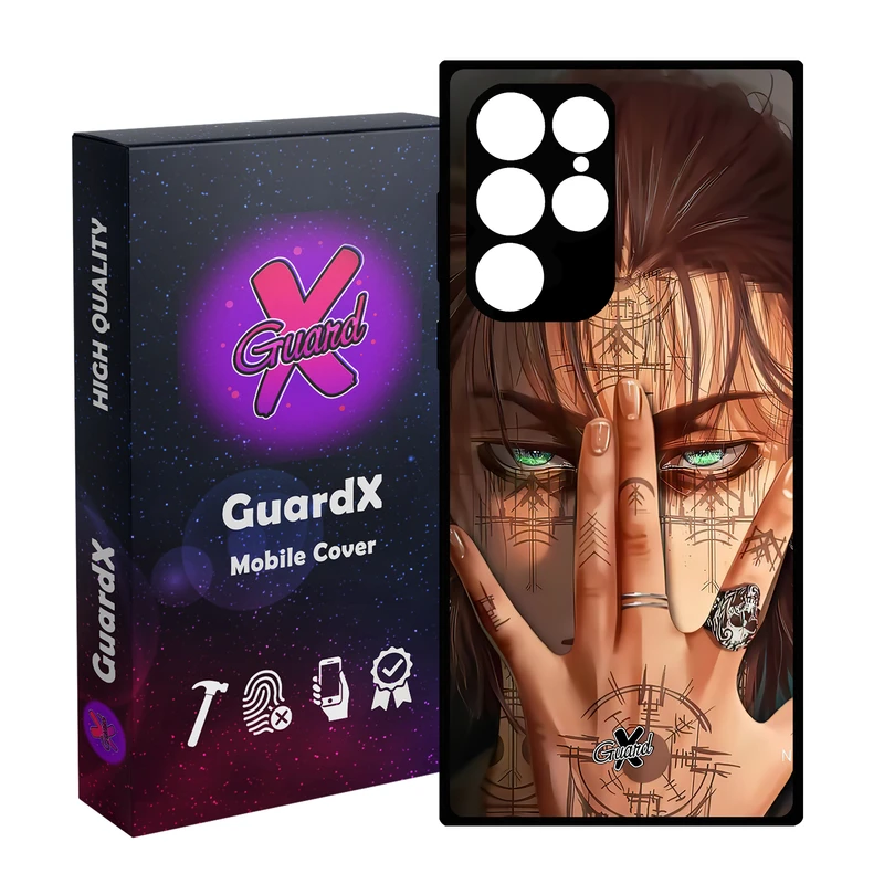 کاور گارد ایکس طرح Eren Anime مدل Glass10449 مناسب برای گوشی موبایل سامسونگ Galaxy S23 Ultra