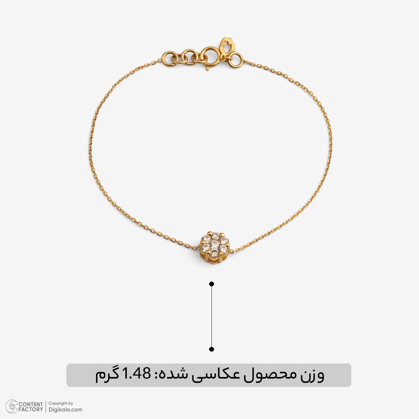 دستبند زنجیری طلا 18 عیار زنانه سنجاق مدل فلاور BZ820 -  - 5