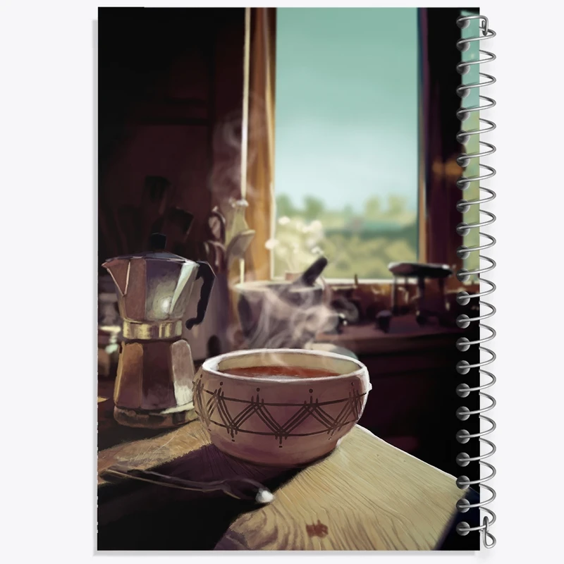 دفتر مشق 100 برگ خندالو طرح قهوه Coffee کد F349