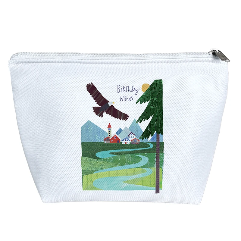 کیف لوازم آرایش دخترانه خندالو مدل منظره طبیعت کد H1077