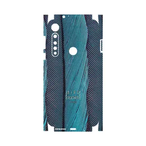 MAHOOT Turquoise feathers-FullSkin Cover Sticker for Motorola One Vision Plus