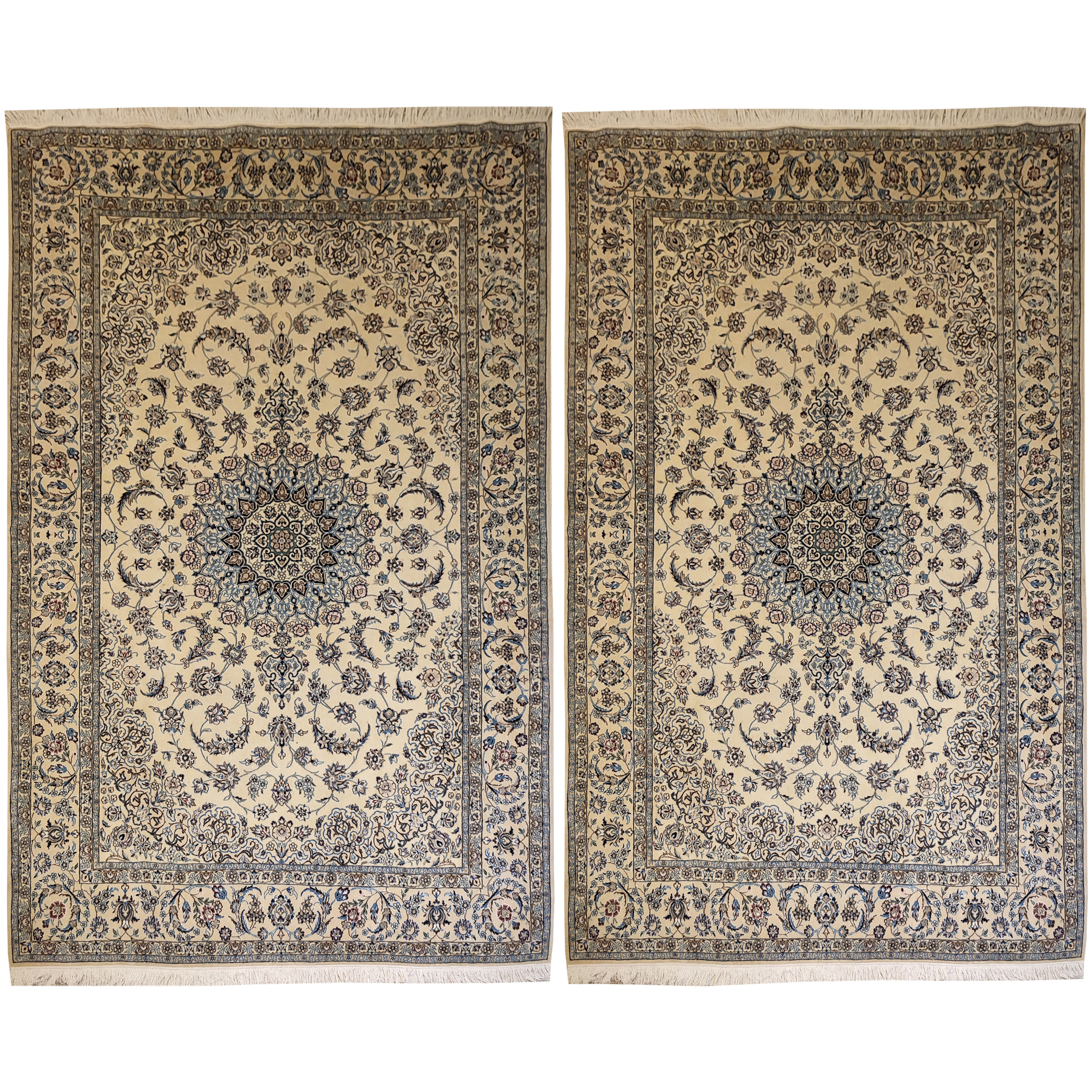 فرش دستبافت شش متری طرح خورشیدی نایین کد 39 یک جفت