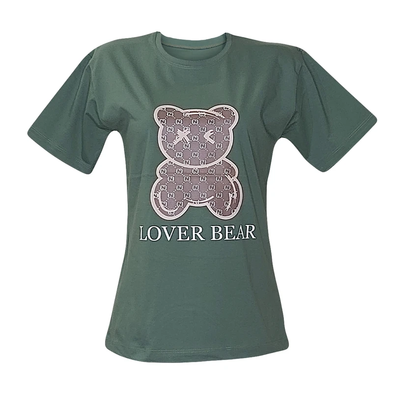 تی شرت آستین کوتاه زنانه مدل خرسی کد 756