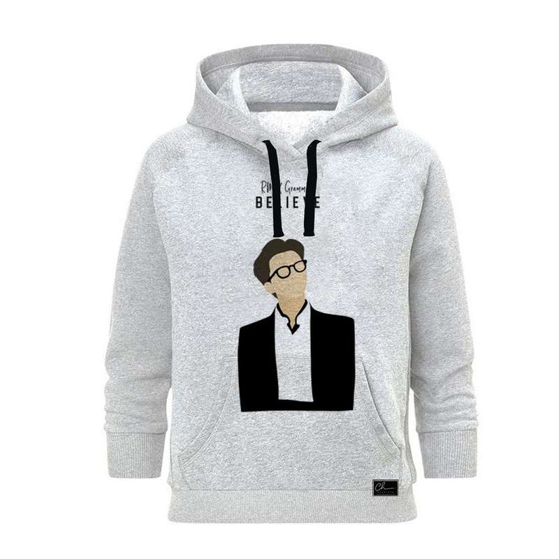 هودی زنانه مدل BTS کد B103 رنگ طوسی