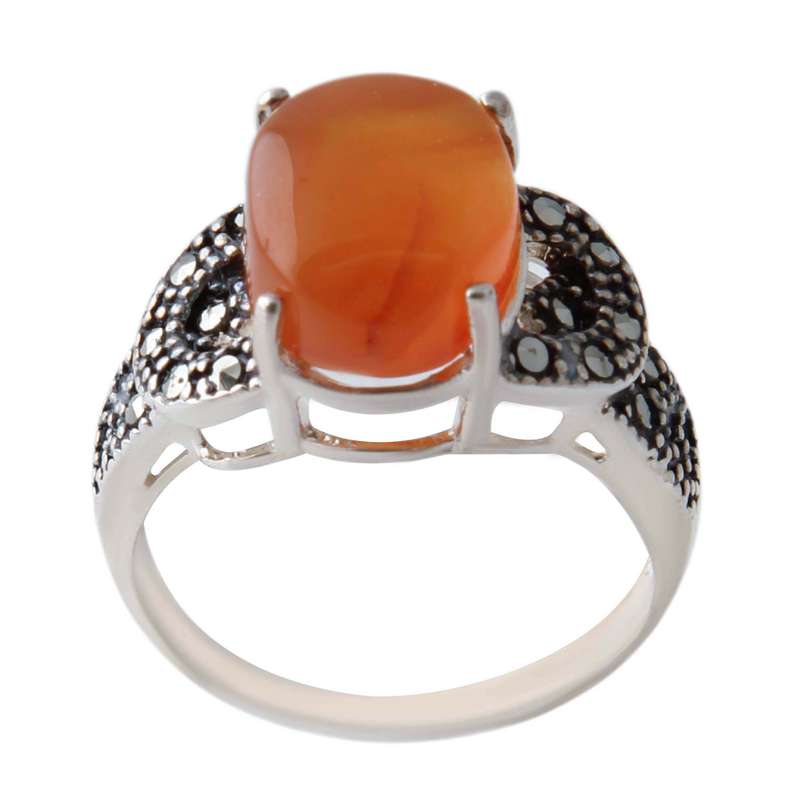 انگشتر نقره زنانه مدل سنگ عقیق یمانی AW_539