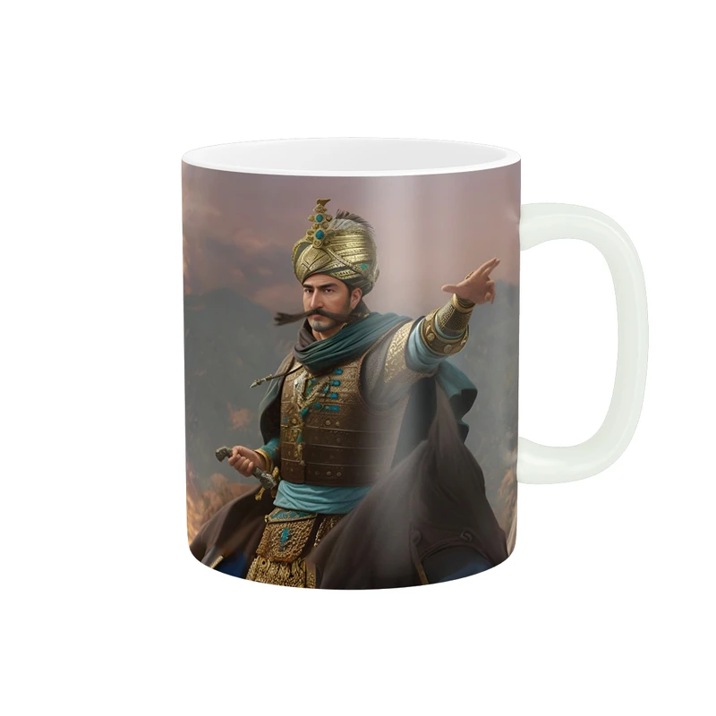 ماگ پاد آفرین طرح شاه عباس صفوی کد 1729