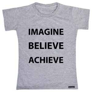 تی شرت آستین کوتاه دخترانه 27 مدل Imagine Believe Achieve کد MH971