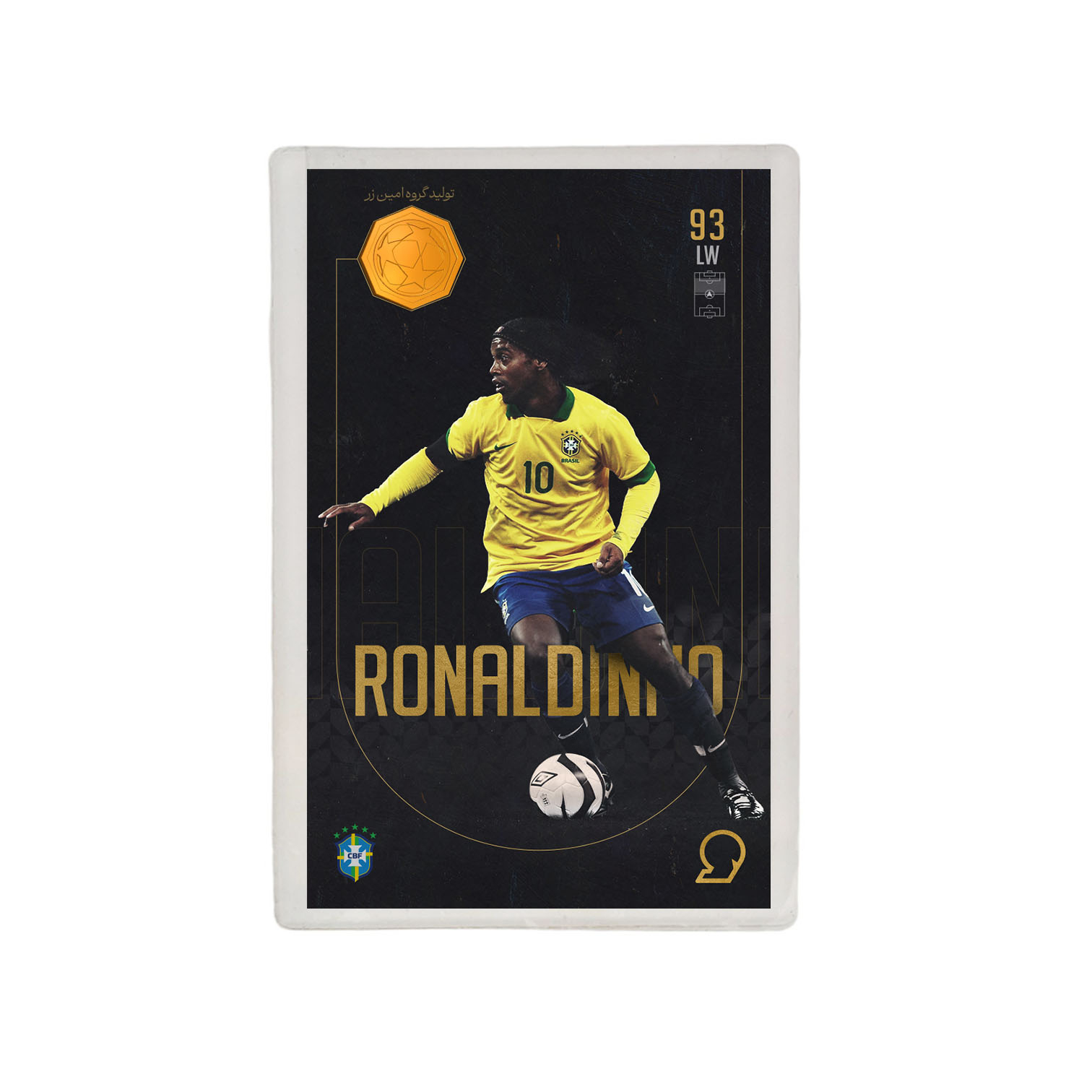 طلا گرمی 18 عیار مدوپد مدل RONALDINHO طرح فوتبالی 2025 کد SO10101