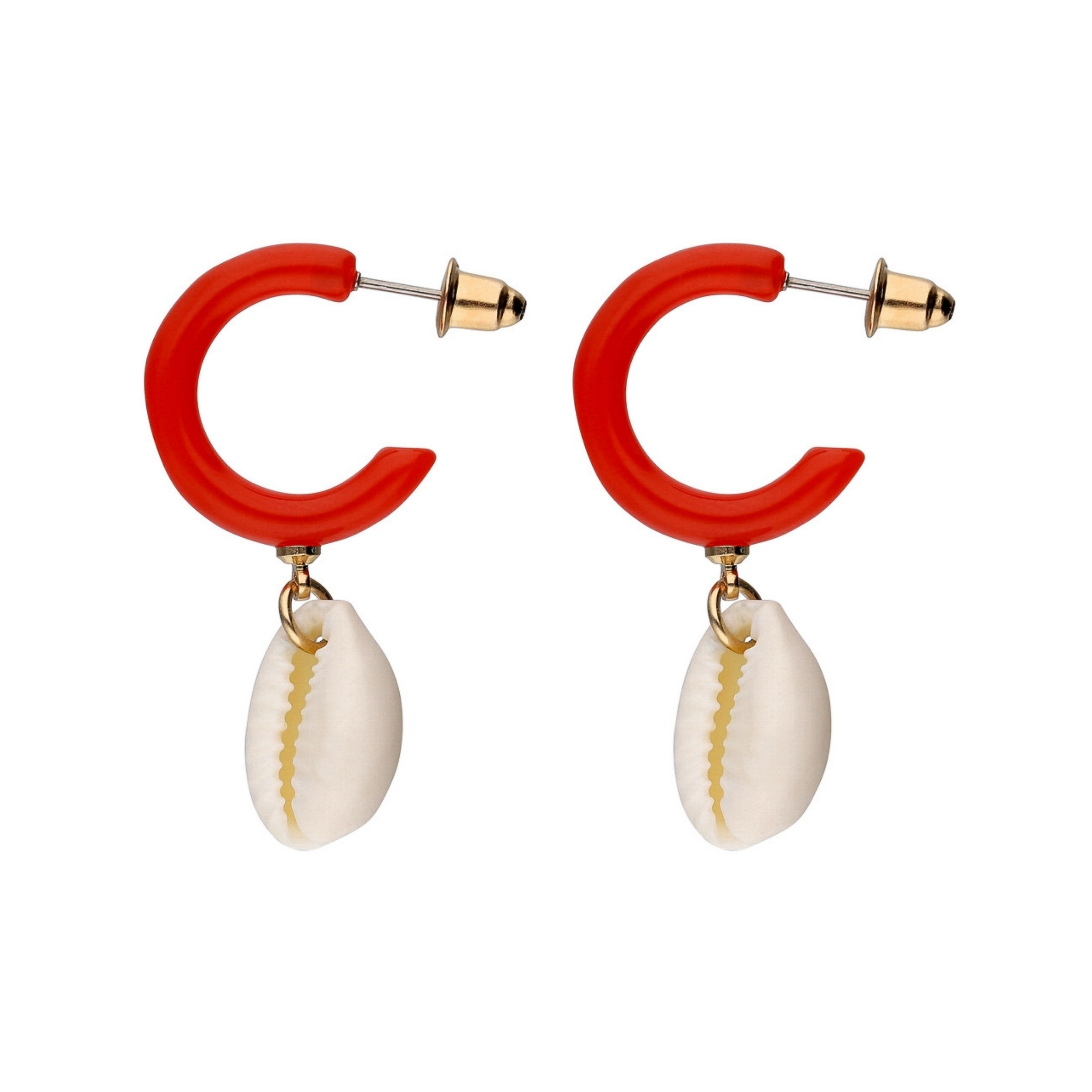 گوشواره زنانه مدل Shell dangle hoops