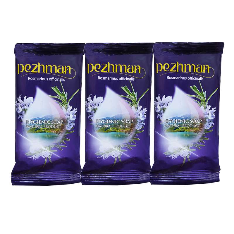 صابون شستشو پژمان مدل Rosmarinus officinalis وزن 75 گرم بسته 3 عددی