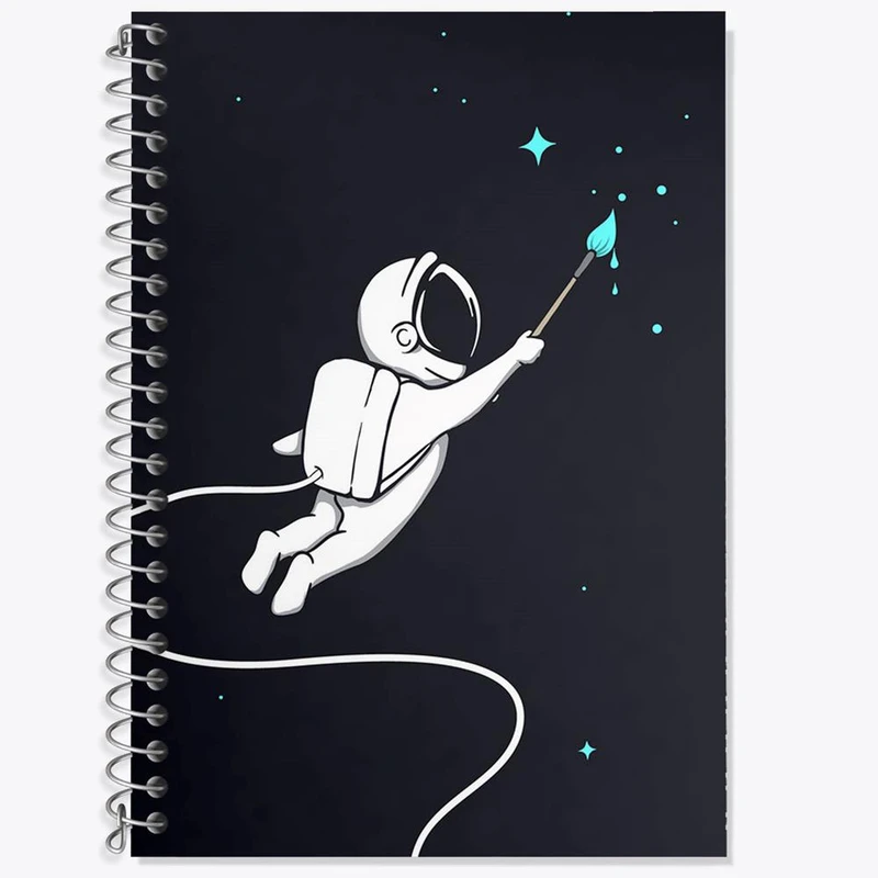 دفتر زبان 50 برگ خندالو مدل سه خط طرح فضایی کد 25131