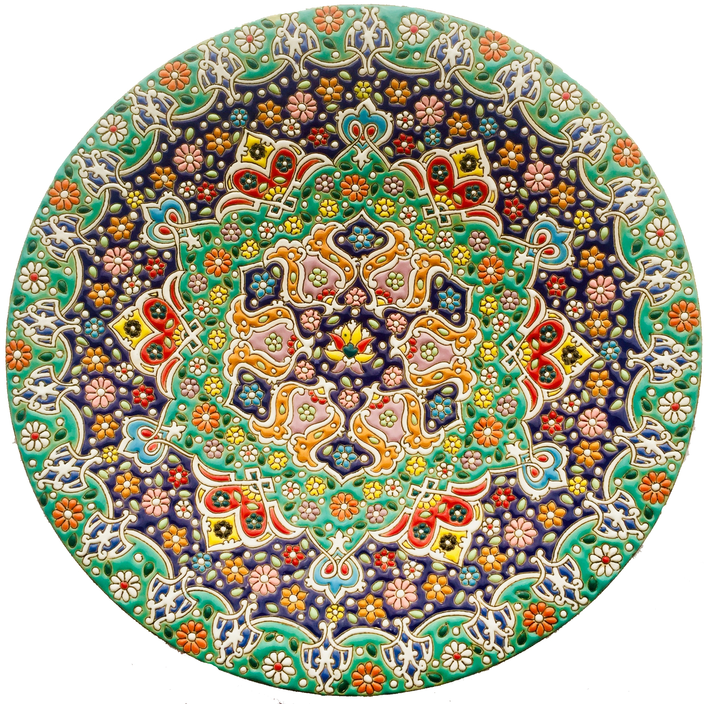 بشقاب میناکاری سفالی زمانیان کد ZMN30015