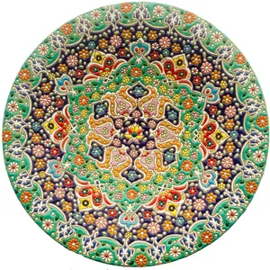 بشقاب میناکاری سفالی زمانیان کد ZMN30015
