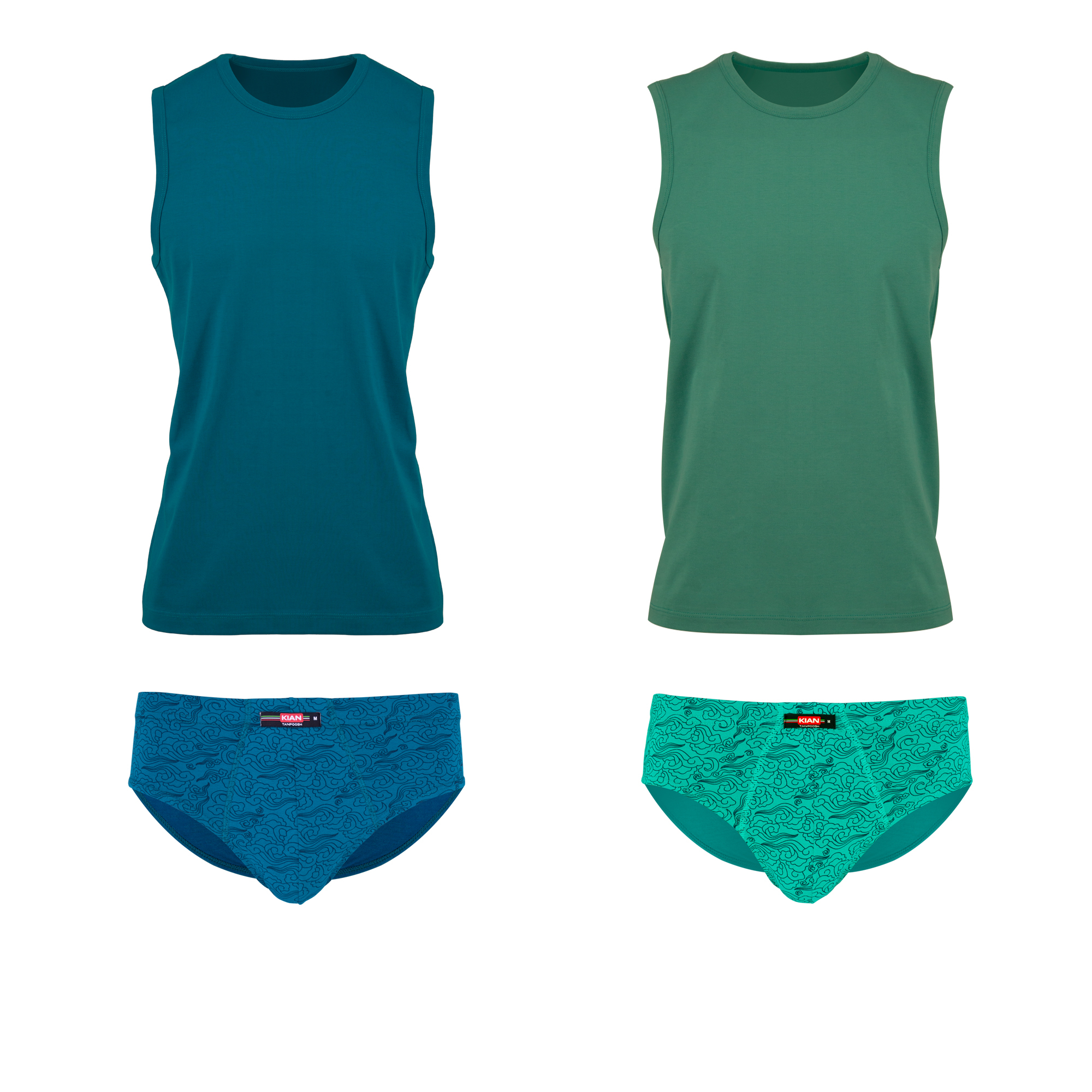 ست شورت و زیرپوش مردانه کیان تن پوش مدل 112717 مجموعه 2 عددی 