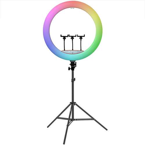 رینگ لایت مدل MJ56-RGB K به همراه سه پایه نگهدارنده