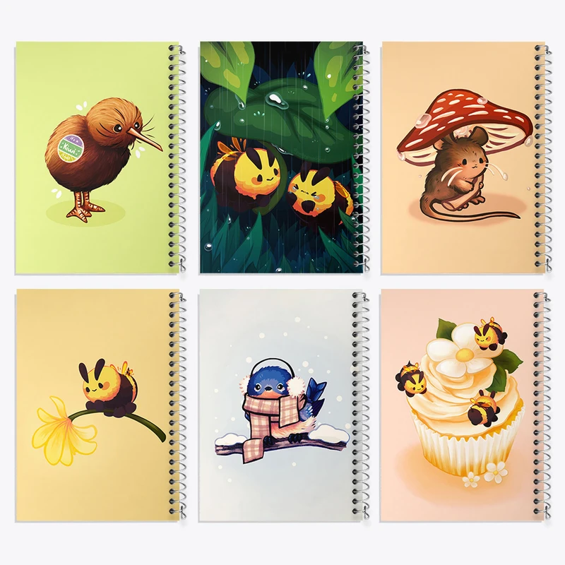 دفتر نقاشی 50 برگ خندالو طرح حیوانات بامزه کد 438 مجموعه 6 عددی