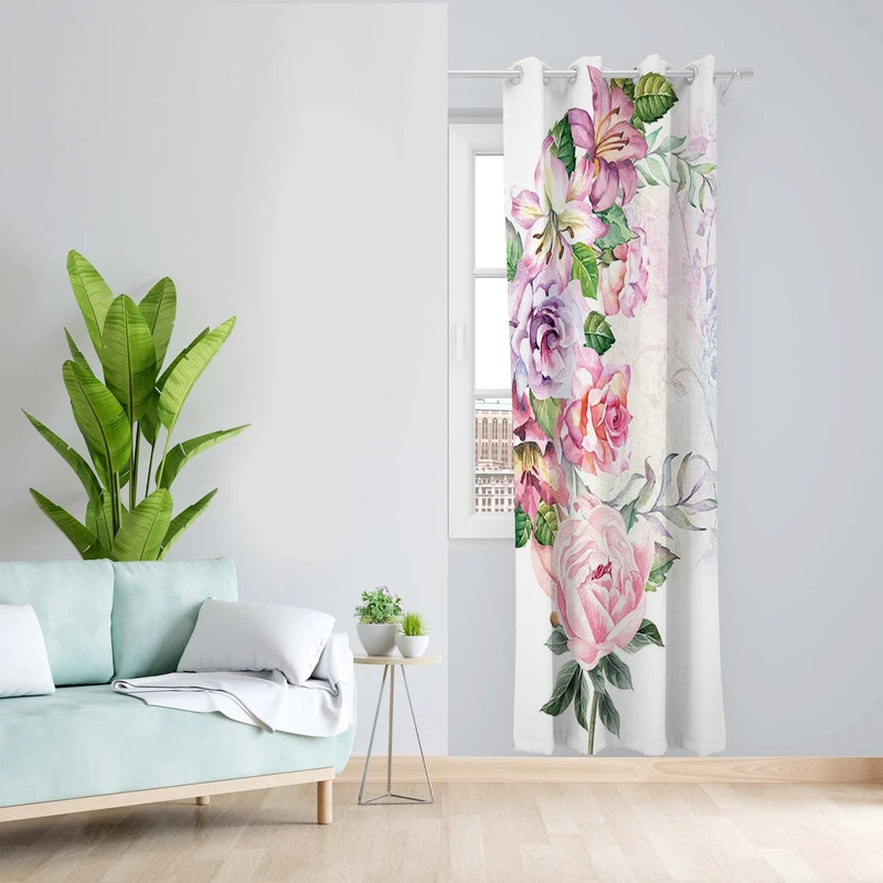 پرده طرح زنبق مدل مخمل پانچی کد 1433 z سایز 140x200 سانتی متر